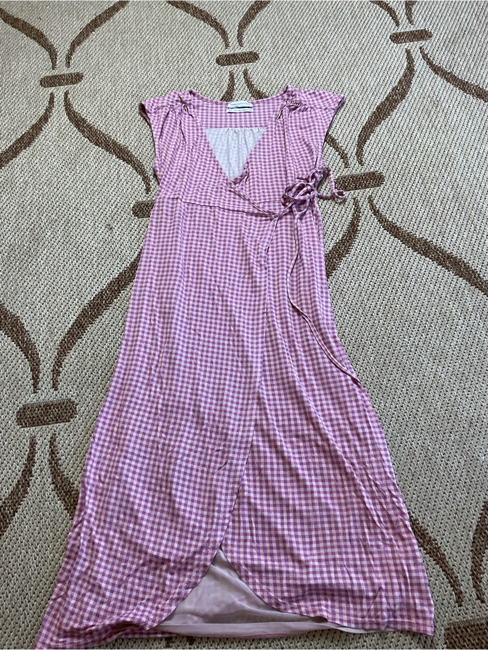 Urban outfitters Pink Gingham Wrap-Style Women’s Dress